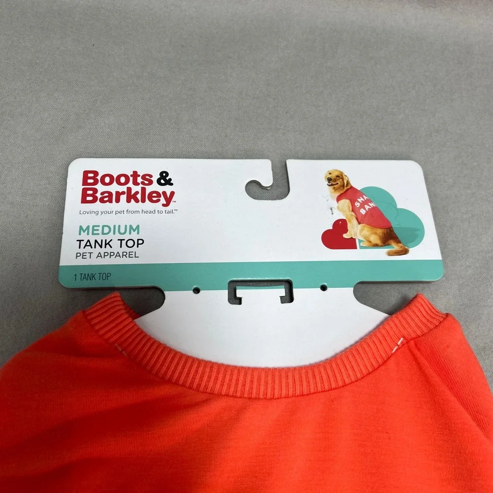 Boots & Barkley Pet Tank Top Bright Orange Snack Bandit Graphic Dog Shirt Medium